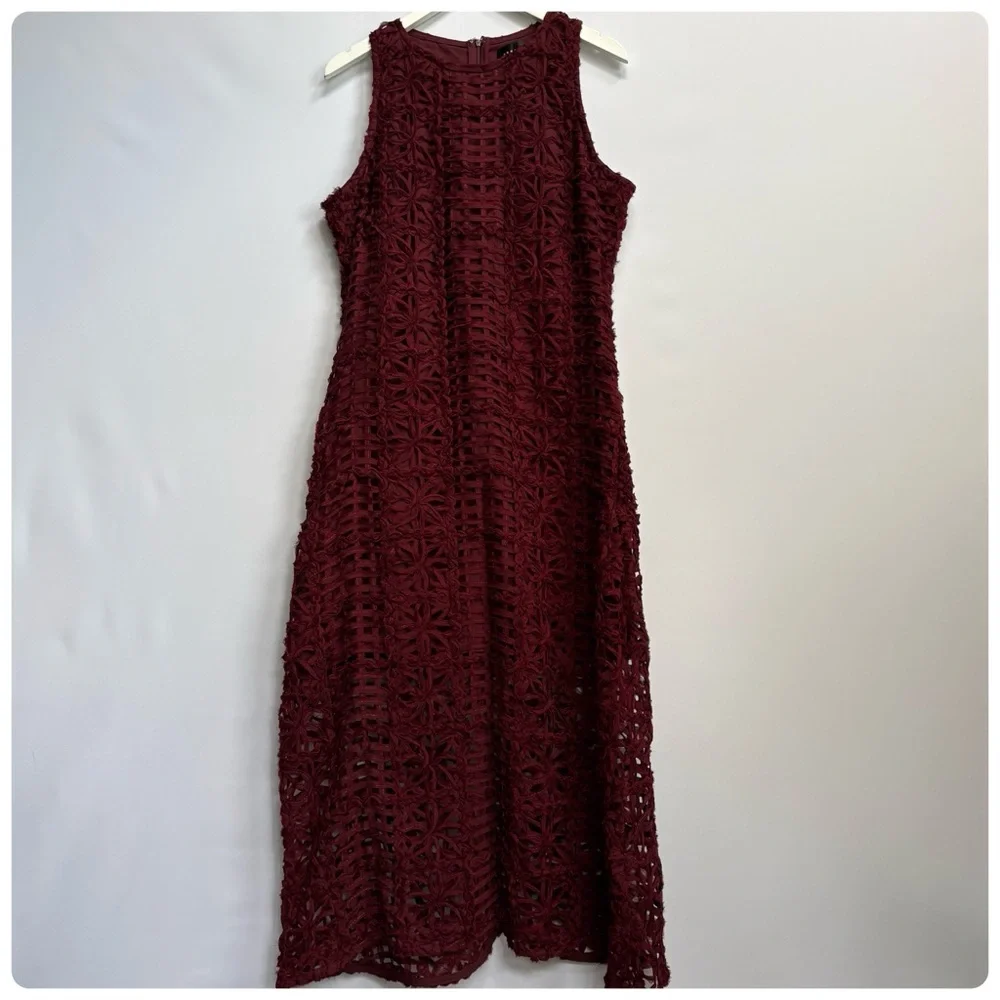 NEW Anthro Endless Rose Sleeveless Textured lace fabrication Midi Dress XL - Picture 5 of 11